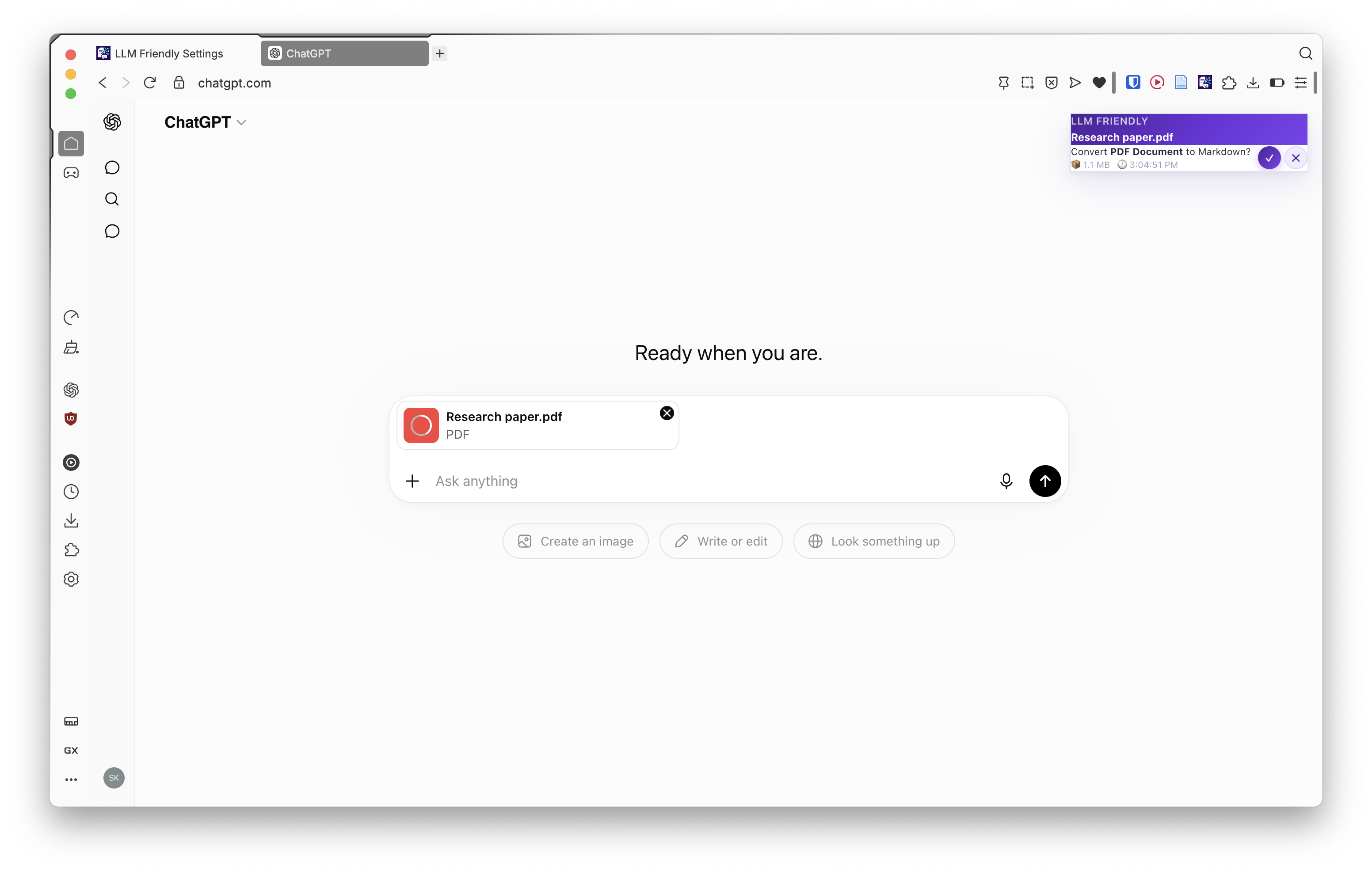 Step 1 — Conversion prompt